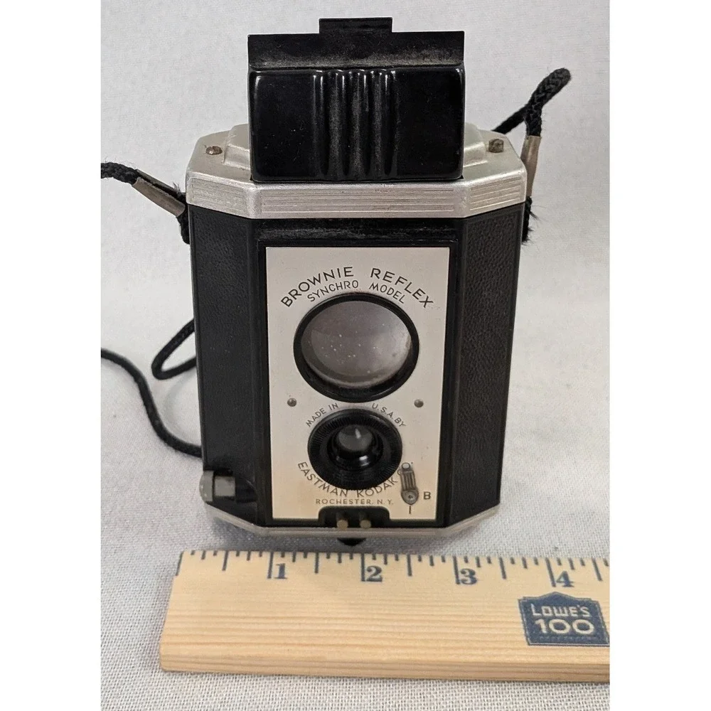 Kodak Brownie Reflex Synchro Camera Unisex OS Black Vintage TLR 127 Film